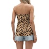 image:imageIWOLLENCE Womens Floral Tube Tops Casual Summer Backless Strapless Top Sleeveless Bandeau Tanks ShirtFp Apricot Yellow Leopard