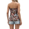 image:imageIWOLLENCE Womens Floral Tube Tops Casual Summer Backless Strapless Top Sleeveless Bandeau Tanks ShirtFp Black Colorful Floral
