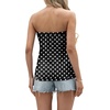 image:imageIWOLLENCE Womens Floral Tube Tops Casual Summer Backless Strapless Top Sleeveless Bandeau Tanks ShirtFp Black White Dot
