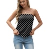 image:imageIWOLLENCE Womens Floral Tube Tops Casual Summer Backless Strapless Top Sleeveless Bandeau Tanks ShirtFp Black White Dot