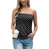 image:imageIWOLLENCE Womens Floral Tube Tops Casual Summer Backless Strapless Top Sleeveless Bandeau Tanks ShirtFp Black White Dot
