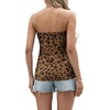 image:imageIWOLLENCE Womens Floral Tube Tops Casual Summer Backless Strapless Top Sleeveless Bandeau Tanks ShirtFp Coffee Black Leopard