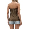 image:imageIWOLLENCE Womens Floral Tube Tops Casual Summer Backless Strapless Top Sleeveless Bandeau Tanks ShirtFp Khaki Brown Leopard