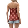 image:imageIWOLLENCE Womens Floral Tube Tops Casual Summer Backless Strapless Top Sleeveless Bandeau Tanks ShirtFp Red Apricot Dot