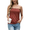 image:imageIWOLLENCE Womens Floral Tube Tops Casual Summer Backless Strapless Top Sleeveless Bandeau Tanks ShirtFp Red Apricot Dot