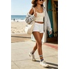 image:imageIWOLLENCE Womens Striped Micro Shorts Knit Low Rise Y2K Going Out Mini Shorts Casual Short LoungewearCbeige