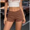 image:imageIWOLLENCE Womens Striped Micro Shorts Knit Low Rise Y2K Going Out Mini Shorts Casual Short LoungewearCfpastel Khaki