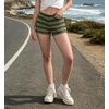 image:imageIWOLLENCE Womens Striped Micro Shorts Knit Low Rise Y2K Going Out Mini Shorts Casual Short LoungewearStblack Cyan