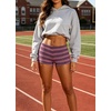 image:imageIWOLLENCE Womens Striped Micro Shorts Knit Low Rise Y2K Going Out Mini Shorts Casual Short LoungewearStpink Grey