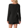 image:imageIWOLLENCE Womens Summer 2 Piece Swimsuit Cover up Crochet Knit Cardigan Tops Shorts with Pockets and Drawstrings SetCblack