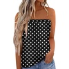 image:imageIWOLLENCE Womens Floral Tube Tops Casual Summer Backless Strapless Top Sleeveless Bandeau Tanks ShirtFp Black White Dot
