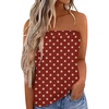 image:imageIWOLLENCE Womens Floral Tube Tops Casual Summer Backless Strapless Top Sleeveless Bandeau Tanks ShirtFp Red Apricot Dot