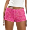 image:imageIWOLLENCE Womens Striped Micro Shorts Knit Low Rise Y2K Going Out Mini Shorts Casual Short LoungewearCfcolorful Rose Red