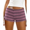 image:imageIWOLLENCE Womens Striped Micro Shorts Knit Low Rise Y2K Going Out Mini Shorts Casual Short LoungewearStpink Grey
