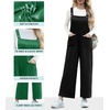 image:imageIWOLLENCE Jumpsuits For Women Boho Overalls Casual Long Bib Loose Womens Rompers with Pockets 20261 Black