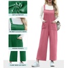 image:imageIWOLLENCE Jumpsuits For Women Boho Overalls Casual Long Bib Loose Womens Rompers with Pockets 20263 Pink