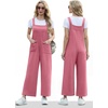 image:imageIWOLLENCE Jumpsuits For Women Boho Overalls Casual Long Bib Loose Womens Rompers with Pockets 20263 Pink