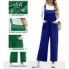 image:imageIWOLLENCE Jumpsuits For Women Boho Overalls Casual Long Bib Loose Womens Rompers with Pockets 20264 Navy Blue