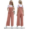 image:imageIWOLLENCE Jumpsuits For Women Boho Overalls Casual Long Bib Loose Womens Rompers with Pockets 20265 Coffee