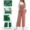 image:imageIWOLLENCE Jumpsuits For Women Boho Overalls Casual Long Bib Loose Womens Rompers with Pockets 20265 Coffee