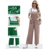 image:imageIWOLLENCE Jumpsuits For Women Boho Overalls Casual Long Bib Loose Womens Rompers with Pockets 20266 Dark Gray