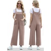 image:imageIWOLLENCE Jumpsuits For Women Boho Overalls Casual Long Bib Loose Womens Rompers with Pockets 20266 Dark Gray