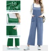 image:imageIWOLLENCE Jumpsuits For Women Boho Overalls Casual Long Bib Loose Womens Rompers with Pockets 20268 Blue Gray