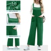 image:imageIWOLLENCE Jumpsuits For Women Boho Overalls Casual Long Bib Loose Womens Rompers with Pockets 20269 Green