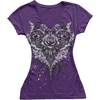 image:imageIWOLLENCE Womens Y2K Gothic Shirts V Neck Cap Short Sleeve Vintage Grahipc Tees 2000s Alternative Slim Fit Grunge Punk TopsBpurple Rose