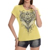image:imageIWOLLENCE Womens Y2K Gothic Shirts V Neck Cap Short Sleeve Vintage Grahipc Tees 2000s Alternative Slim Fit Grunge Punk TopsByellow Rose