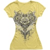 image:imageIWOLLENCE Womens Y2K Gothic Shirts V Neck Cap Short Sleeve Vintage Grahipc Tees 2000s Alternative Slim Fit Grunge Punk TopsByellow Rose