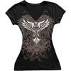 image:imageIWOLLENCE Womens Y2K Gothic Shirts V Neck Cap Short Sleeve Vintage Grahipc Tees 2000s Alternative Slim Fit Grunge Punk TopsCblack Wings