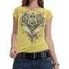 image:imageIWOLLENCE Womens Y2K Gothic Shirts V Neck Cap Short Sleeve Vintage Grahipc Tees 2000s Alternative Slim Fit Grunge Punk TopsByellow Rose