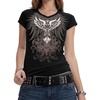 image:imageIWOLLENCE Womens Y2K Gothic Shirts V Neck Cap Short Sleeve Vintage Grahipc Tees 2000s Alternative Slim Fit Grunge Punk TopsCblack Wings
