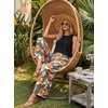 image:imageIWOLLENCE Womens Summer 2 Piece Outfits Set Round neck Sleeveless Tank Crop Top Wide Leg pants Set Pockets JumpsuitsB Black Corn Poppy