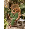 image:imageIWOLLENCE Womens Summer 2 Piece Outfits Set Round neck Sleeveless Tank Crop Top Wide Leg pants Set Pockets JumpsuitsB Matcha Green