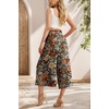 image:imageIWOLLENCE Women Flowy Loose Wide Leg Pant Summer Beach Casual Trousers high Waist Adjustable Knot Business Work Casual PantsBk Colorful Flower