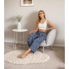 image:imageIWOLLENCE Women Flowy Loose Wide Leg Pant Summer Beach Casual Trousers high Waist Adjustable Knot Business Work Casual PantsBlue White Flower