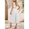 image:imageIWOLLENCE Women Flowy Loose Wide Leg Pant Summer Beach Casual Trousers high Waist Adjustable Knot Business Work Casual PantsPearl White