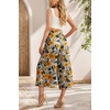 image:imageIWOLLENCE Women Flowy Loose Wide Leg Pant Summer Beach Casual Trousers high Waist Adjustable Knot Business Work Casual PantsWhite Hibiscus