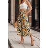 image:imageIWOLLENCE Women Flowy Loose Wide Leg Pant Summer Beach Casual Trousers high Waist Adjustable Knot Business Work Casual PantsWhite Hibiscus