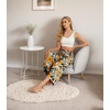 image:imageIWOLLENCE Women Flowy Loose Wide Leg Pant Summer Beach Casual Trousers high Waist Adjustable Knot Business Work Casual PantsWhite Hibiscus