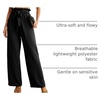 image:imageIWOLLENCE Women High Waist Palazzo Pants Adjustable Knot Ankle Wide Leg Trousers Pockets Beach Vacation Lounge Office01 Pitchblack