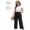 image:imageIWOLLENCE Women High Waist Palazzo Pants Adjustable Knot Ankle Wide Leg Trousers Pockets Beach Vacation Lounge Office01 Pitchblack