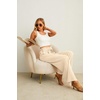 image:imageIWOLLENCE Women High Waist Palazzo Pants Adjustable Knot Ankle Wide Leg Trousers Pockets Beach Vacation Lounge Office02 Ivory White