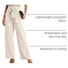 image:imageIWOLLENCE Women High Waist Palazzo Pants Adjustable Knot Ankle Wide Leg Trousers Pockets Beach Vacation Lounge Office02 Ivory White