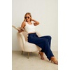 image:imageIWOLLENCE Women High Waist Palazzo Pants Adjustable Knot Ankle Wide Leg Trousers Pockets Beach Vacation Lounge Office03 Dark Blue