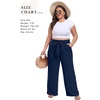image:imageIWOLLENCE Women High Waist Palazzo Pants Adjustable Knot Ankle Wide Leg Trousers Pockets Beach Vacation Lounge Office03 Dark Blue