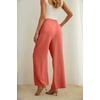 image:imageIWOLLENCE Women High Waist Palazzo Pants Adjustable Knot Ankle Wide Leg Trousers Pockets Beach Vacation Lounge Office05 Orange