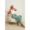 image:imageIWOLLENCE Women High Waist Palazzo Pants Adjustable Knot Ankle Wide Leg Trousers Pockets Beach Vacation Lounge Office06 Mint Green